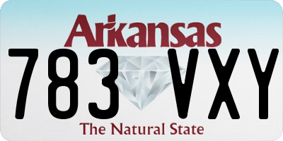 AR license plate 783VXY