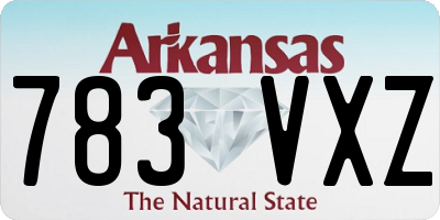 AR license plate 783VXZ