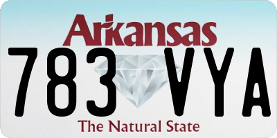 AR license plate 783VYA