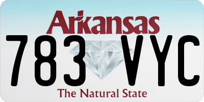 AR license plate 783VYC
