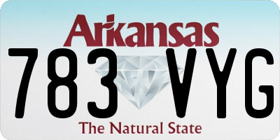 AR license plate 783VYG