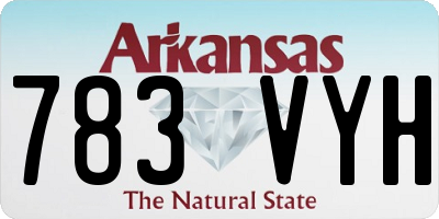 AR license plate 783VYH