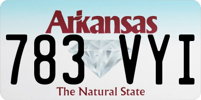 AR license plate 783VYI