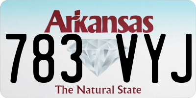 AR license plate 783VYJ