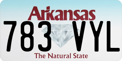 AR license plate 783VYL