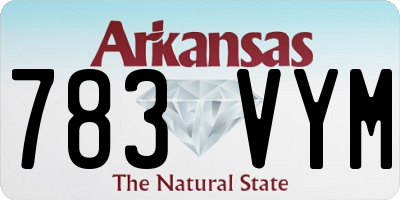 AR license plate 783VYM