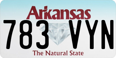 AR license plate 783VYN