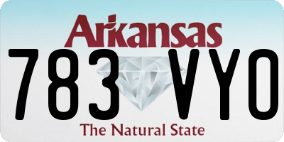 AR license plate 783VYO