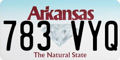 AR license plate 783VYQ