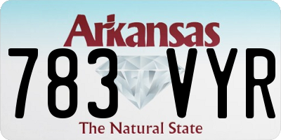 AR license plate 783VYR