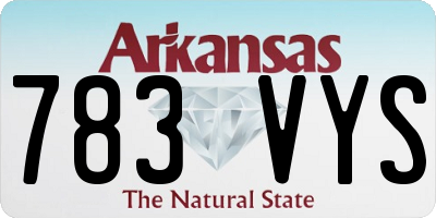 AR license plate 783VYS