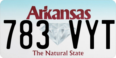 AR license plate 783VYT