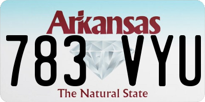 AR license plate 783VYU