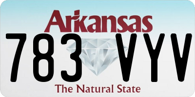 AR license plate 783VYV
