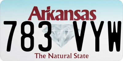 AR license plate 783VYW