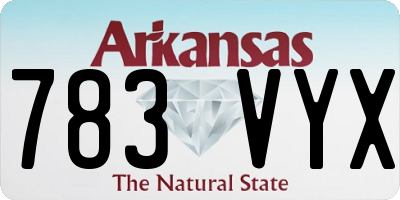 AR license plate 783VYX