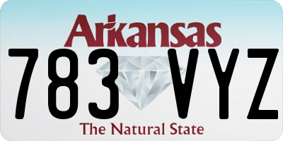 AR license plate 783VYZ