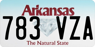 AR license plate 783VZA