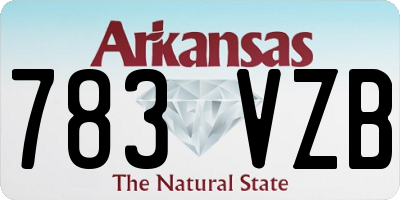 AR license plate 783VZB
