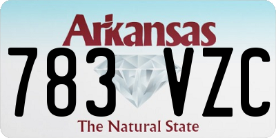 AR license plate 783VZC