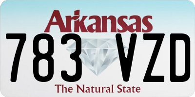 AR license plate 783VZD