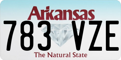 AR license plate 783VZE