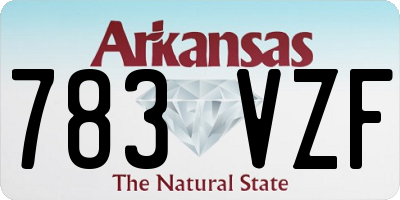 AR license plate 783VZF