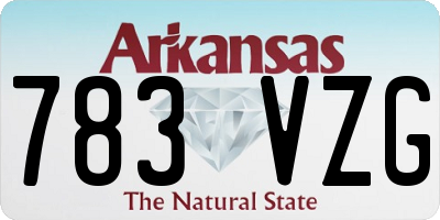 AR license plate 783VZG