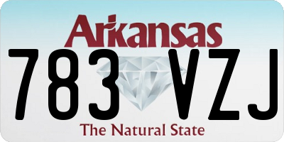 AR license plate 783VZJ