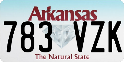AR license plate 783VZK