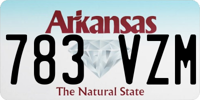 AR license plate 783VZM