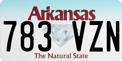 AR license plate 783VZN