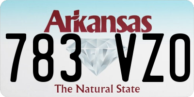 AR license plate 783VZO