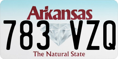 AR license plate 783VZQ