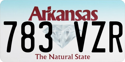 AR license plate 783VZR