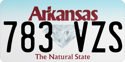 AR license plate 783VZS