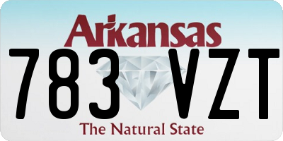 AR license plate 783VZT