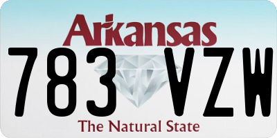 AR license plate 783VZW
