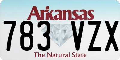 AR license plate 783VZX