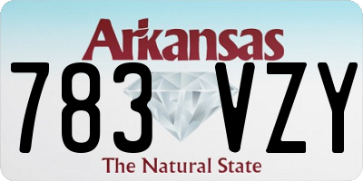 AR license plate 783VZY