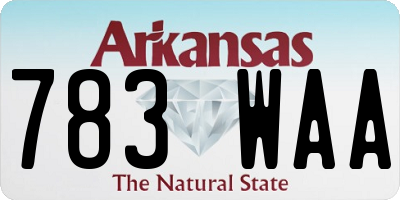 AR license plate 783WAA