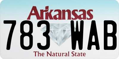 AR license plate 783WAB