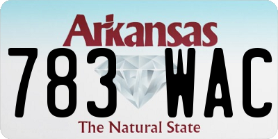 AR license plate 783WAC