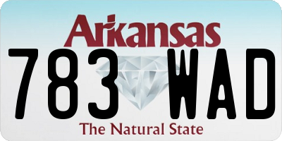 AR license plate 783WAD