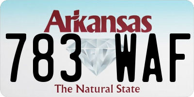 AR license plate 783WAF