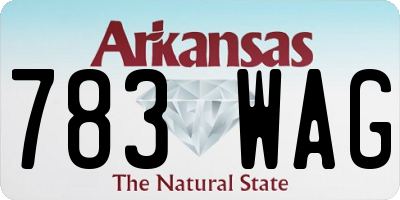 AR license plate 783WAG