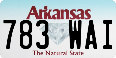 AR license plate 783WAI