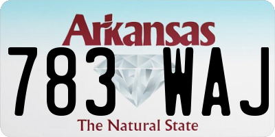 AR license plate 783WAJ