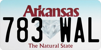 AR license plate 783WAL