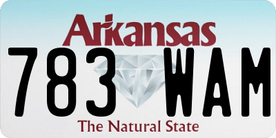 AR license plate 783WAM